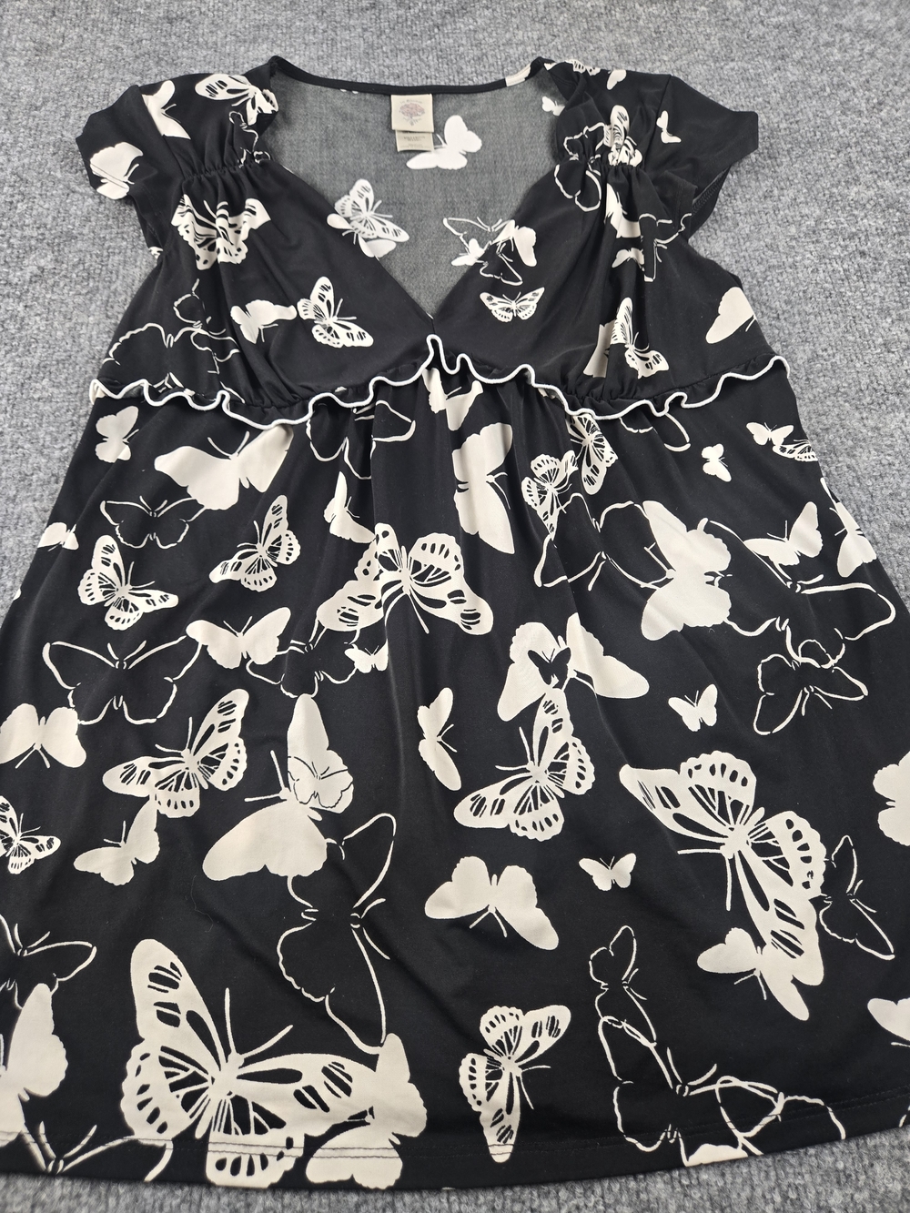 In Bloom By Jonquil Black Cream Butterfly Lounge Dress Size Large #305